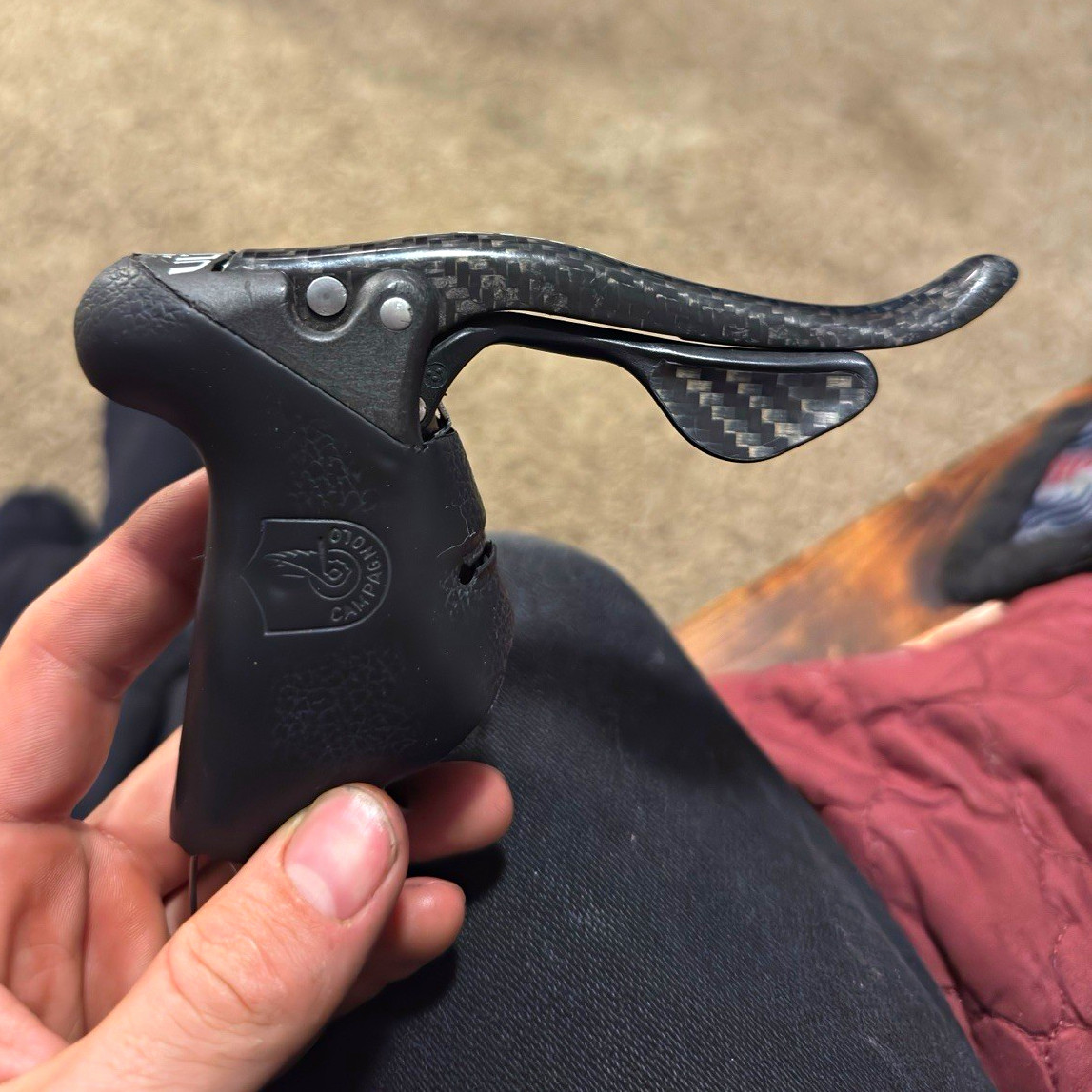 Campagnolo Record 10-Speed Right/rear Drop Bar Road Brake/Shifter Lever Carbon.