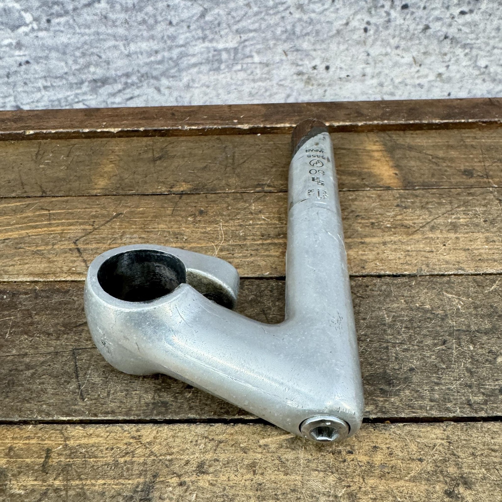 Vintage SR Quill Stem 25.4 Clamp 60mm Alloy Japan Silver 5355 Road Bike 80s
