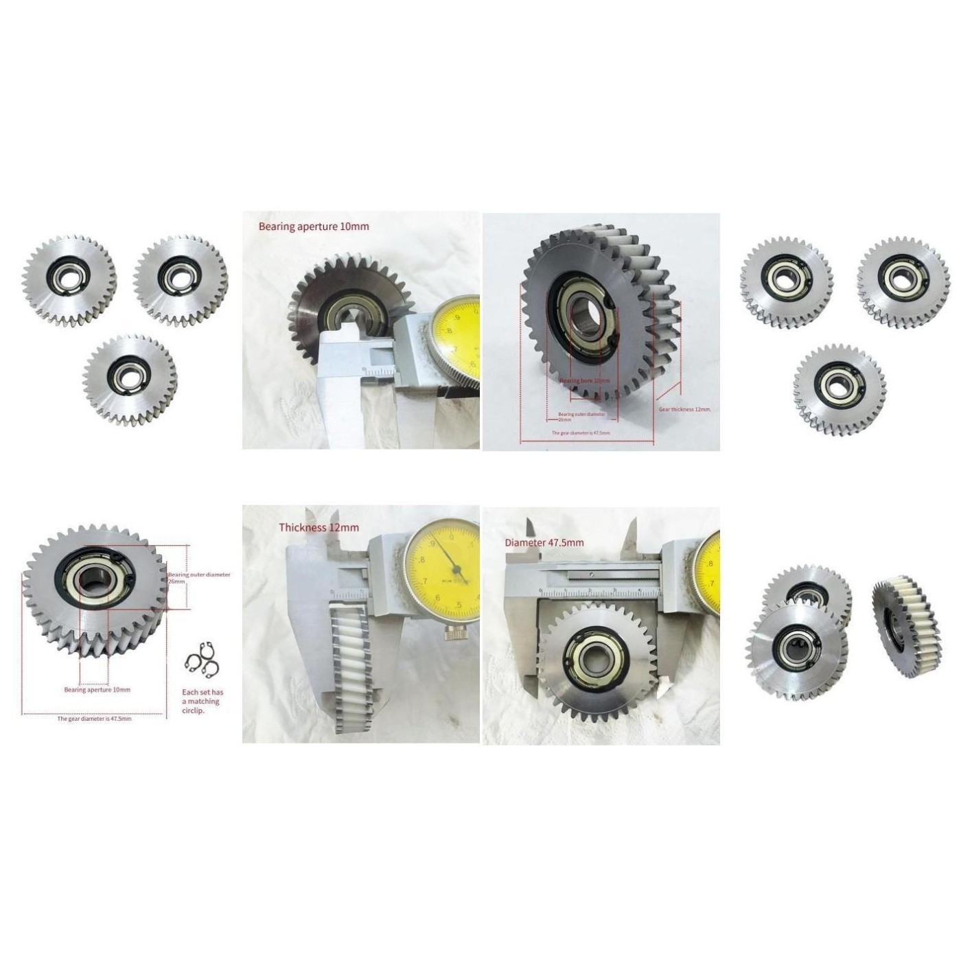 3PCS 35T E-Bike Motor Gear Stainless Steel Plastic for Bafang 500W 750W