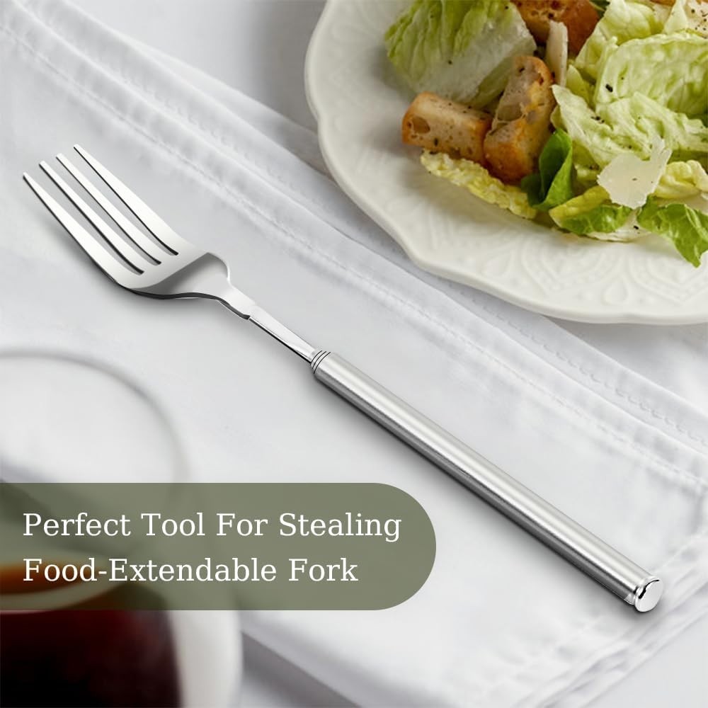Extendable Fork – 8.7 to 25.4 Inch Long, Telescopic & Retractable for BBQ, Di…