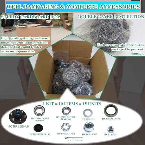 1 Sets 5200-6000lbs Trailer Hub Kits 6 Bolt 5.5,Trailer 6 Bolt 5.5 Trailer Hub