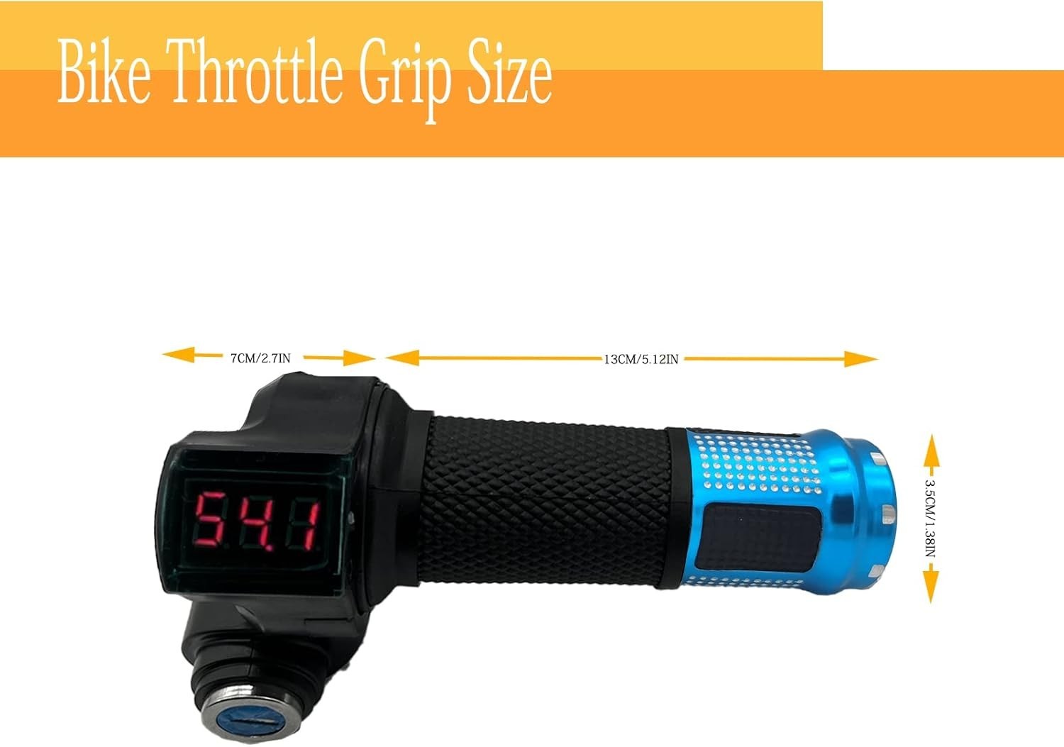 Auto-Detect Voltage Electric Bike Throttle with LCD Display & Non-Slip Grip