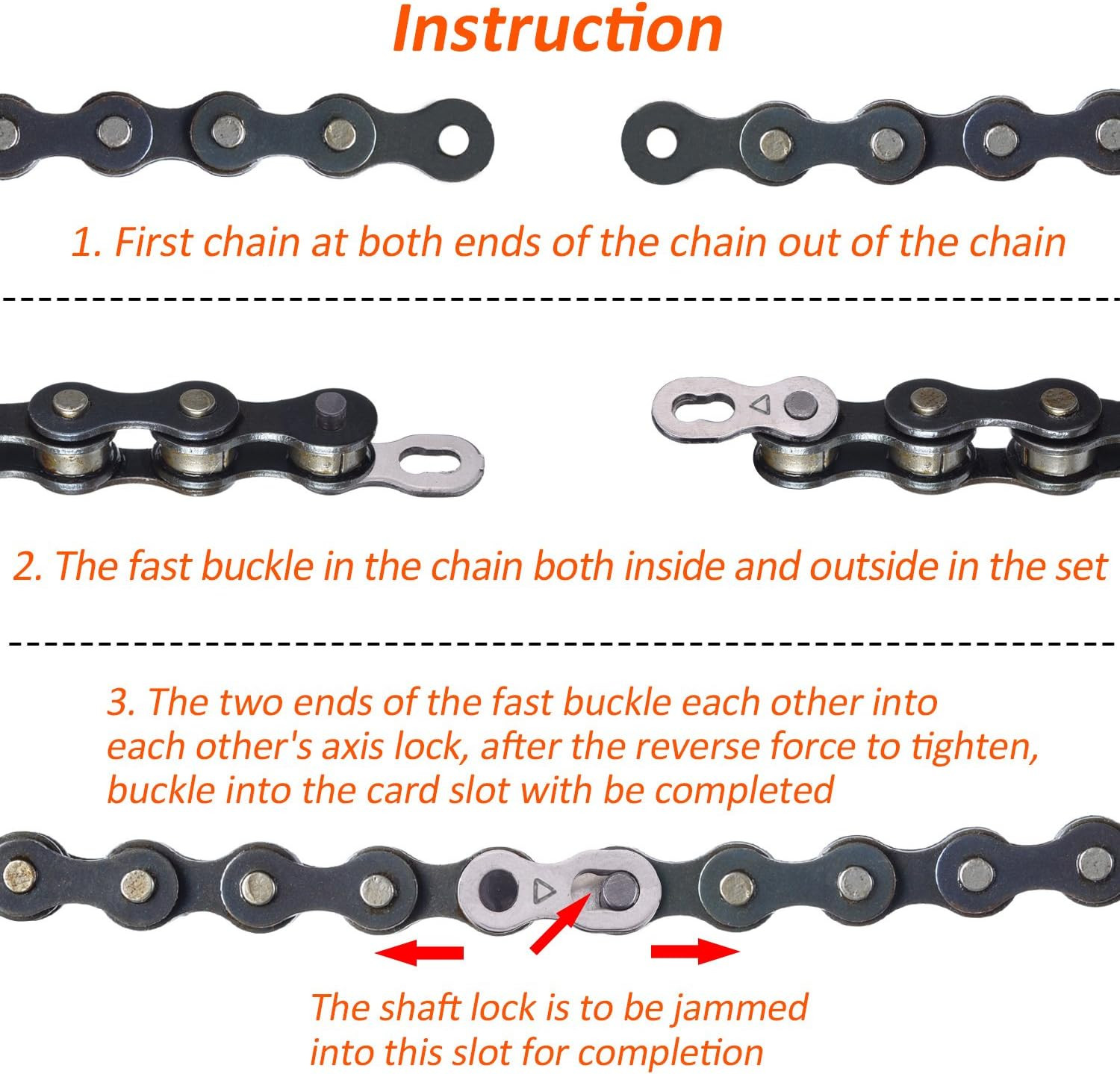 8 Pairs Bicycle Missing Link for 6, 7, 8, 9, 10 Speed Chain Master Link for Bicy