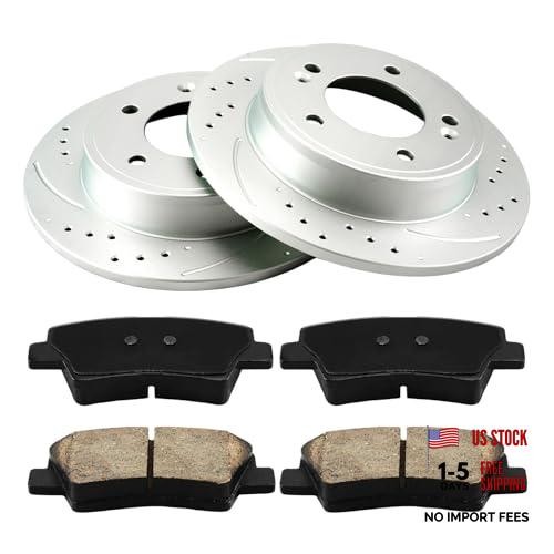 Rear Brake Kits, Brake Rotors and Rear-31603+D1544 Solid&Drilled&Slotted