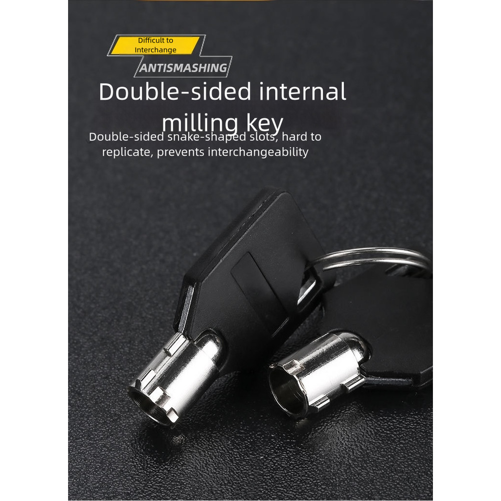 Secure Zinc Alloy Bike Lock with 11 5mm Steel Cable and Double Sided Key System