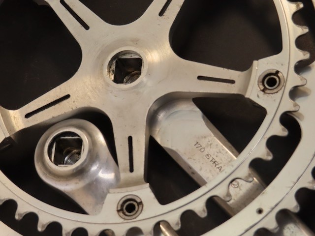 170mm x 144 bcd Campagnolo Super Record Olmo Pantograph Cranset 52/42 Italy 1982