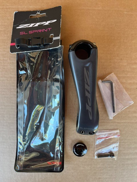 Zipp SL Sprint 140mm carbon stem, road race bicycle, new 31.8