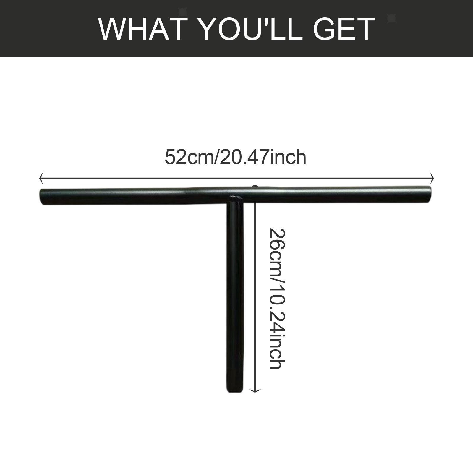 Folding Bicycle T Handlebar Black Bike Parts 20.5 inch Wide Riding Accessory