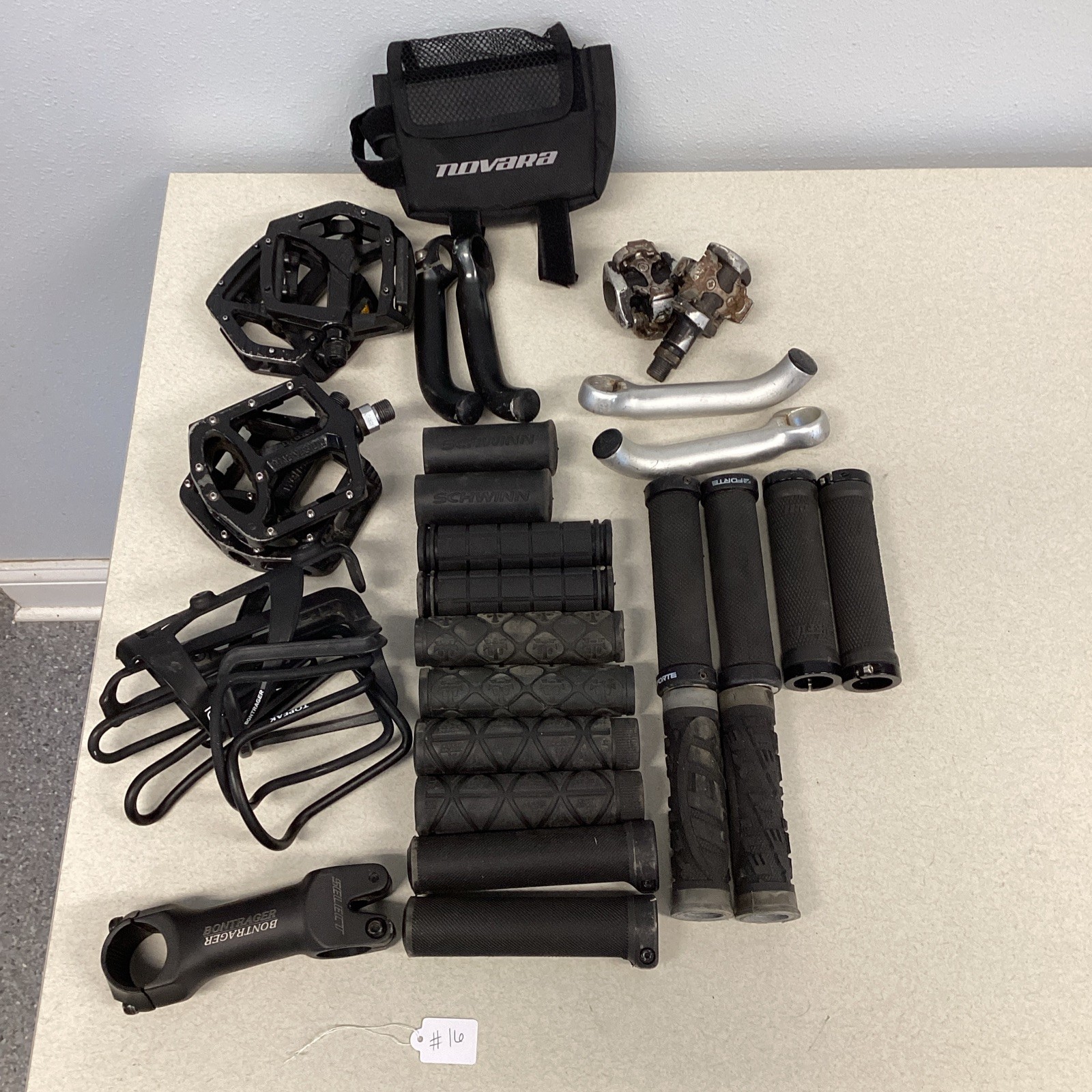 Lot Of Assorted Bicycle Parts – Grips, Bar Ends, Stem, Pedals, etc. #16