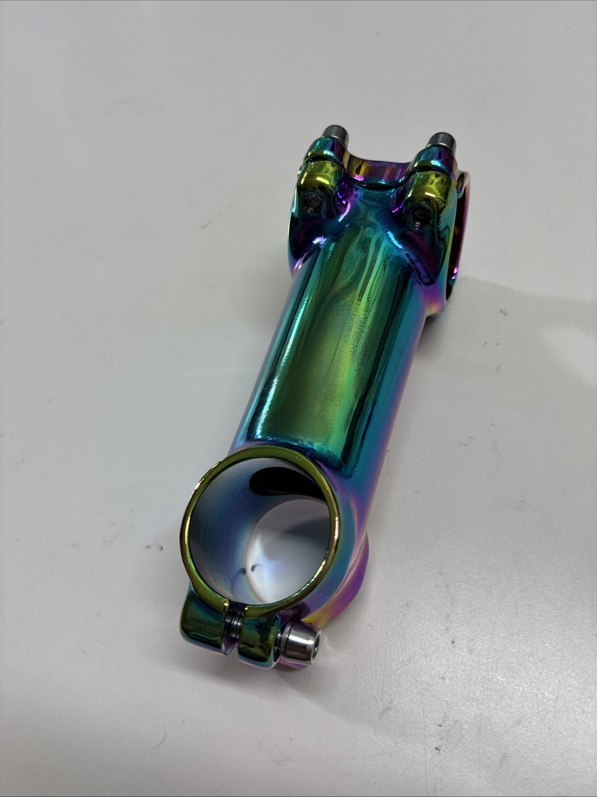 Anodized oil slick stem 90 mm 1 1/8 inch 31.8 +/-6 degree road mountain bike