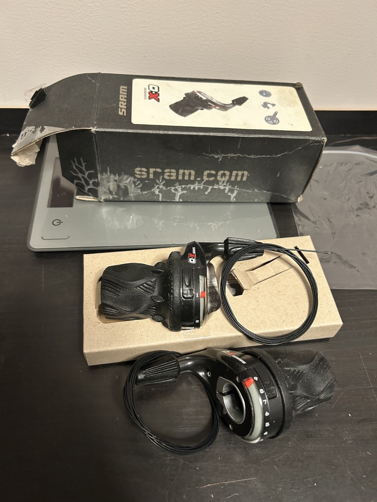 NEW SRAM X-0 3x9s Black Mountain Bike Gripshift Shifters Set NOS