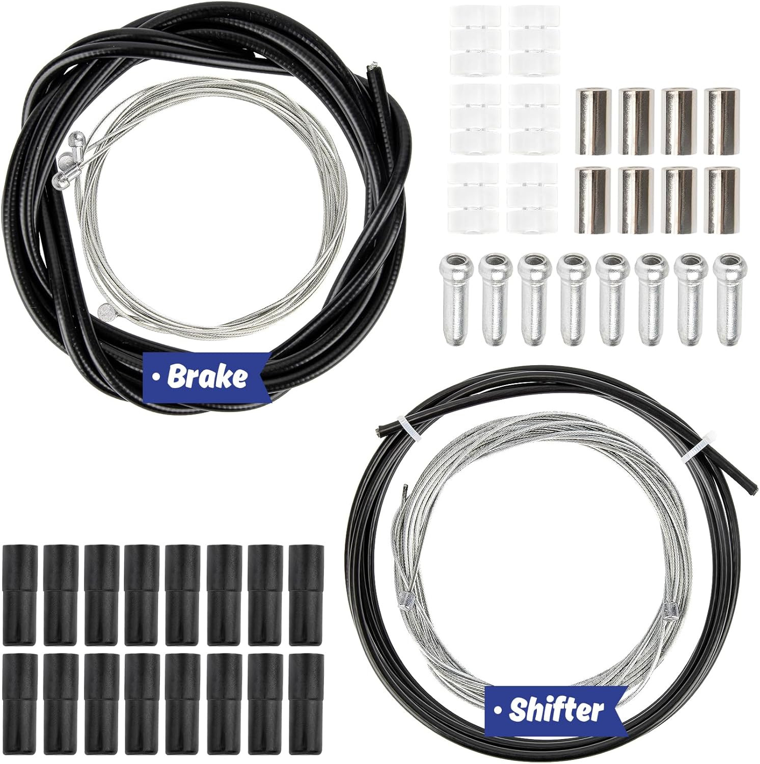 RAINFLOW 44PCS Bike Brake Cable Kit – Universal Bike Shifter Cable Housing Bicyc