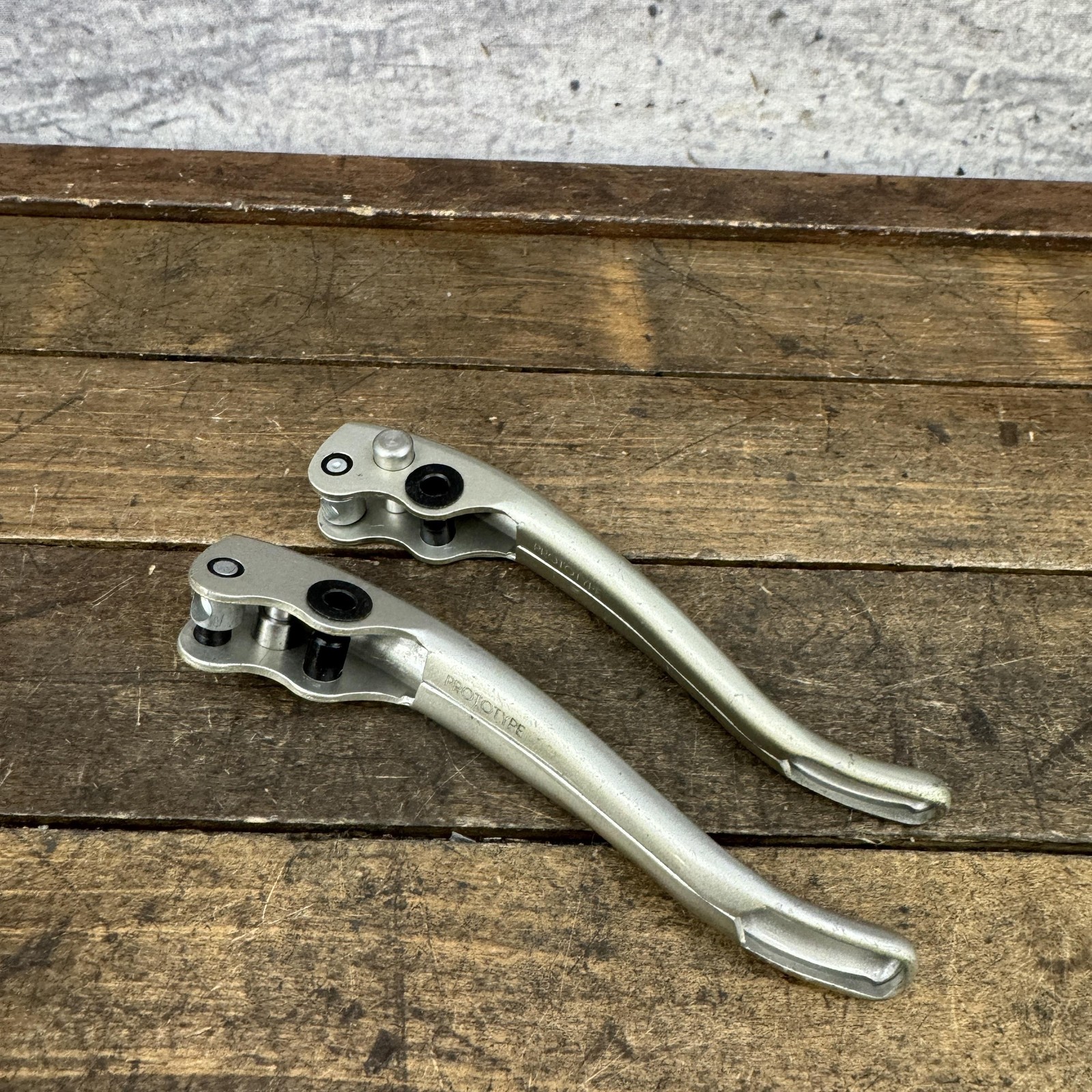 Vintage Campagnolo Prototype Brake Lever Blades Shield Pair Drop Bar Road Parts