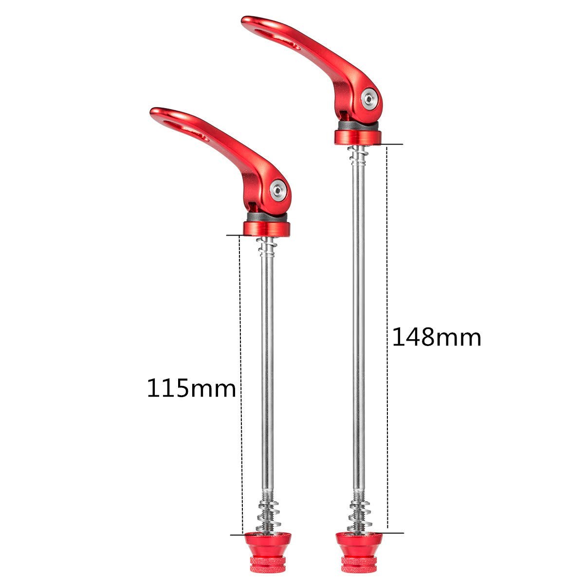 Quick Release Skewers Front & Rear Set for Road Bike,red