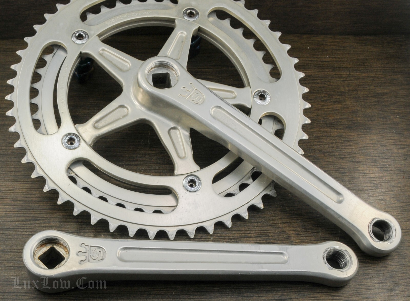 Vintage Sugino Mighty Competition RoadBike CRANKS 171mm52t44t Chainrings Bicycle