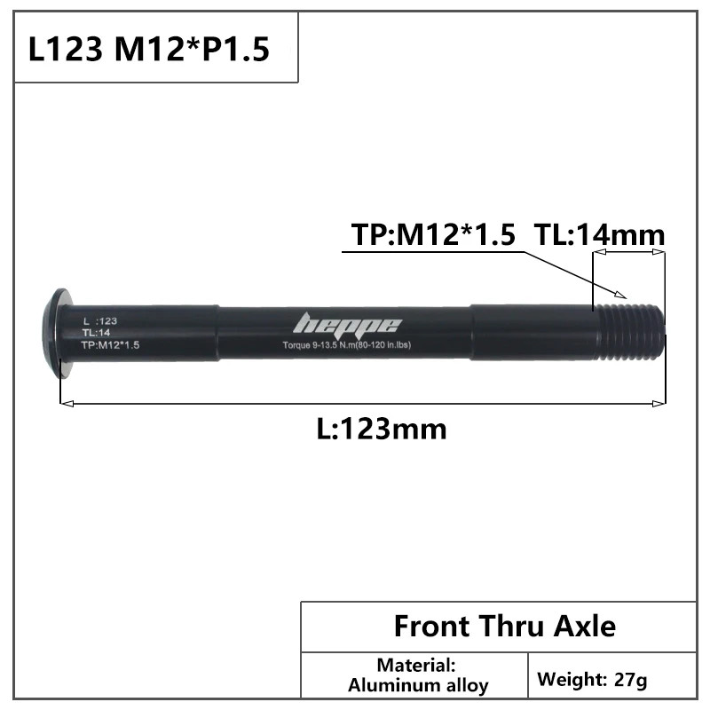 MTB Road Bike Thru Axle Front Fork Shaft Skewers Rear Hub Thru Axle 12X142 12X14