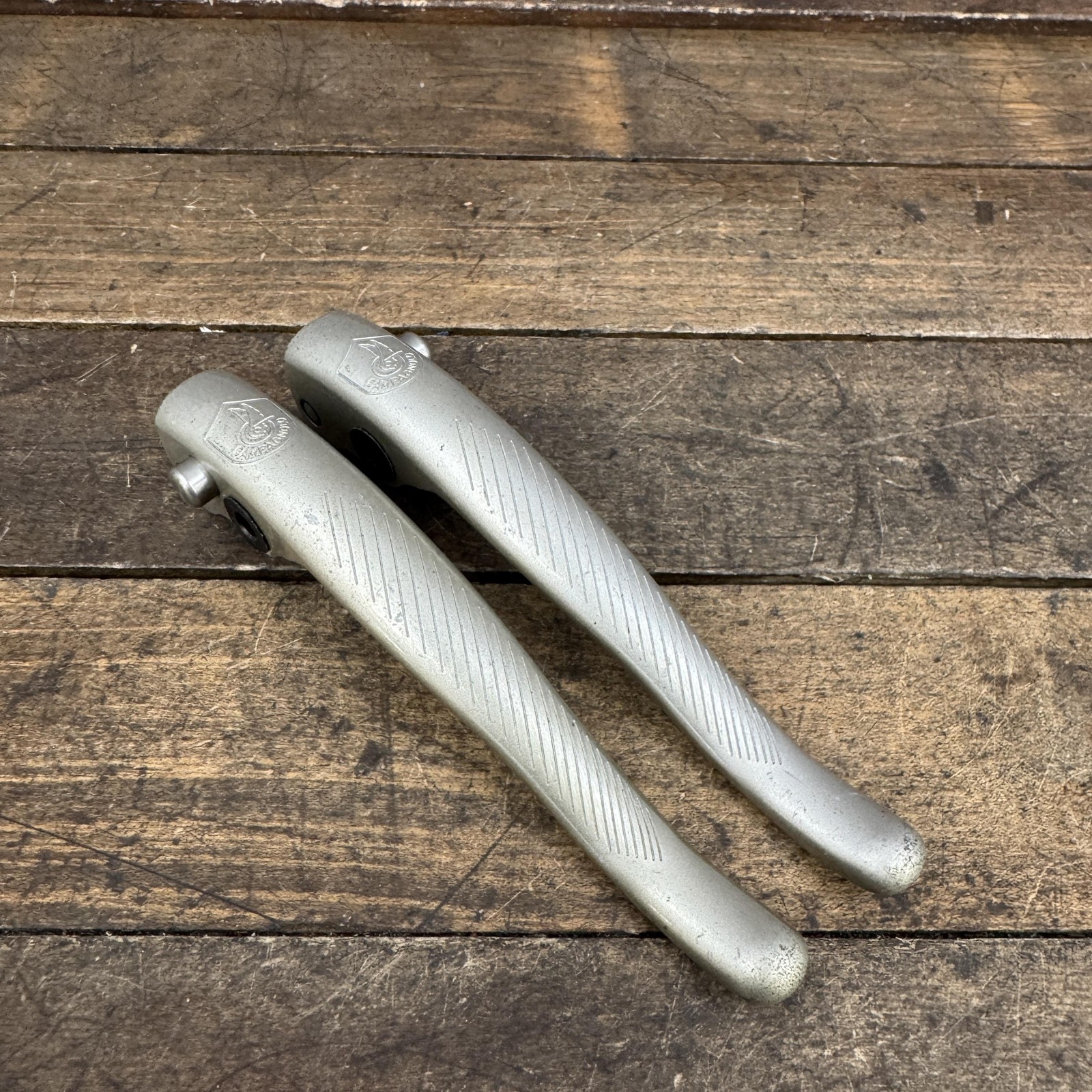 Vintage Campagnolo Prototype Brake Lever Blades Shield Pair Drop Bar Road Parts
