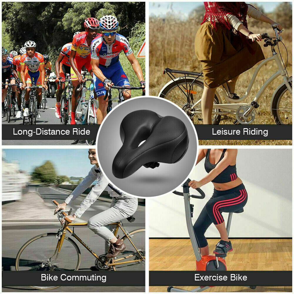 Comfort Wide Big Bum Bike Bicycle Gel Cushion Extra Sporty Soft Pad Saddle Seat