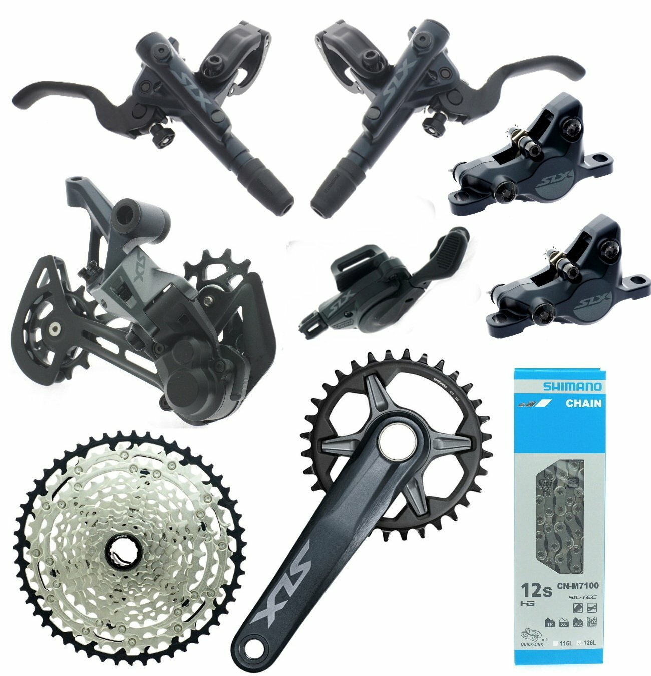 Shimano SLX FC-SL-RD-CN-CS-BL-BR-M7100 MTB 1×12 Speed 10-51T Groupset