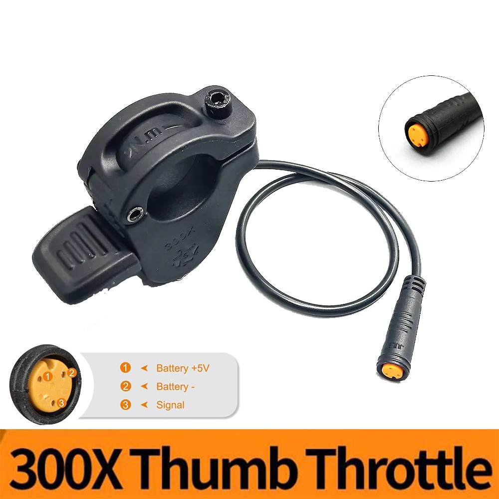 12V-72V E-bike Thumb Throttle 300X WP Plug For Bafang BBS01/02 BBSHD Mid Motor