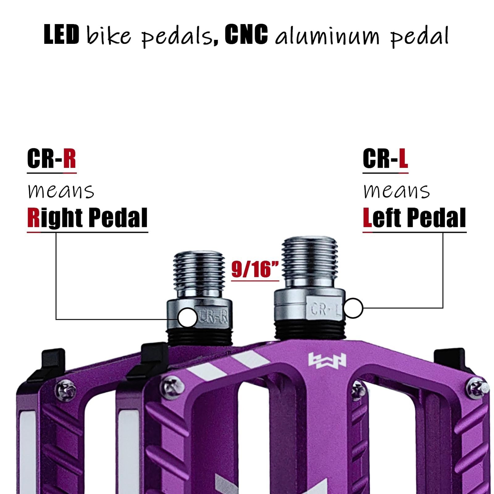 Bike Pedals in 5 Modes Lights, USB Rechargeable, Waterproof, CNC Aluminium Re…
