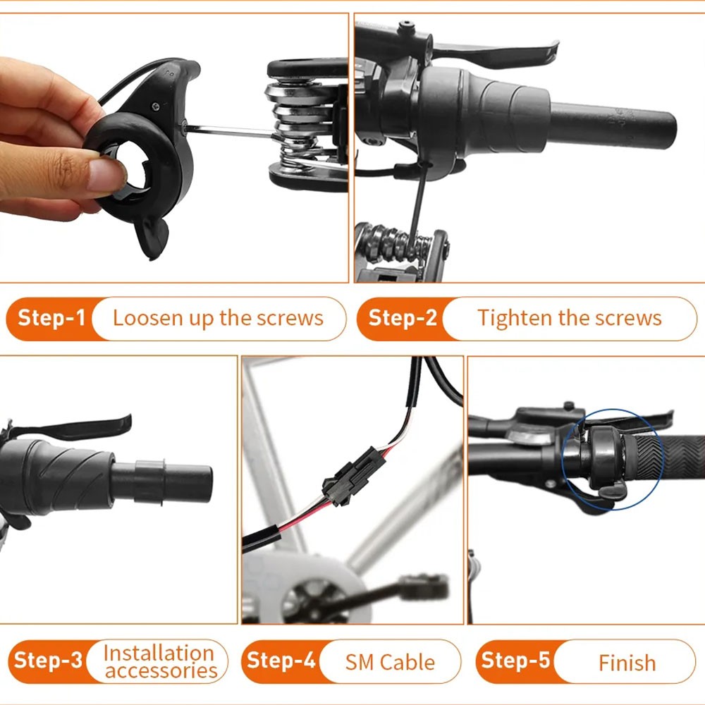 FT21X Thumb Throttle 12V for Ebike 36V 48V 52V 72V Electric Bike Controller HAU