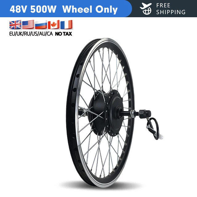 36V 48V 500W E-bike Conversion Kit Brushless Gear Rear Rotate Hub Motor Wheel