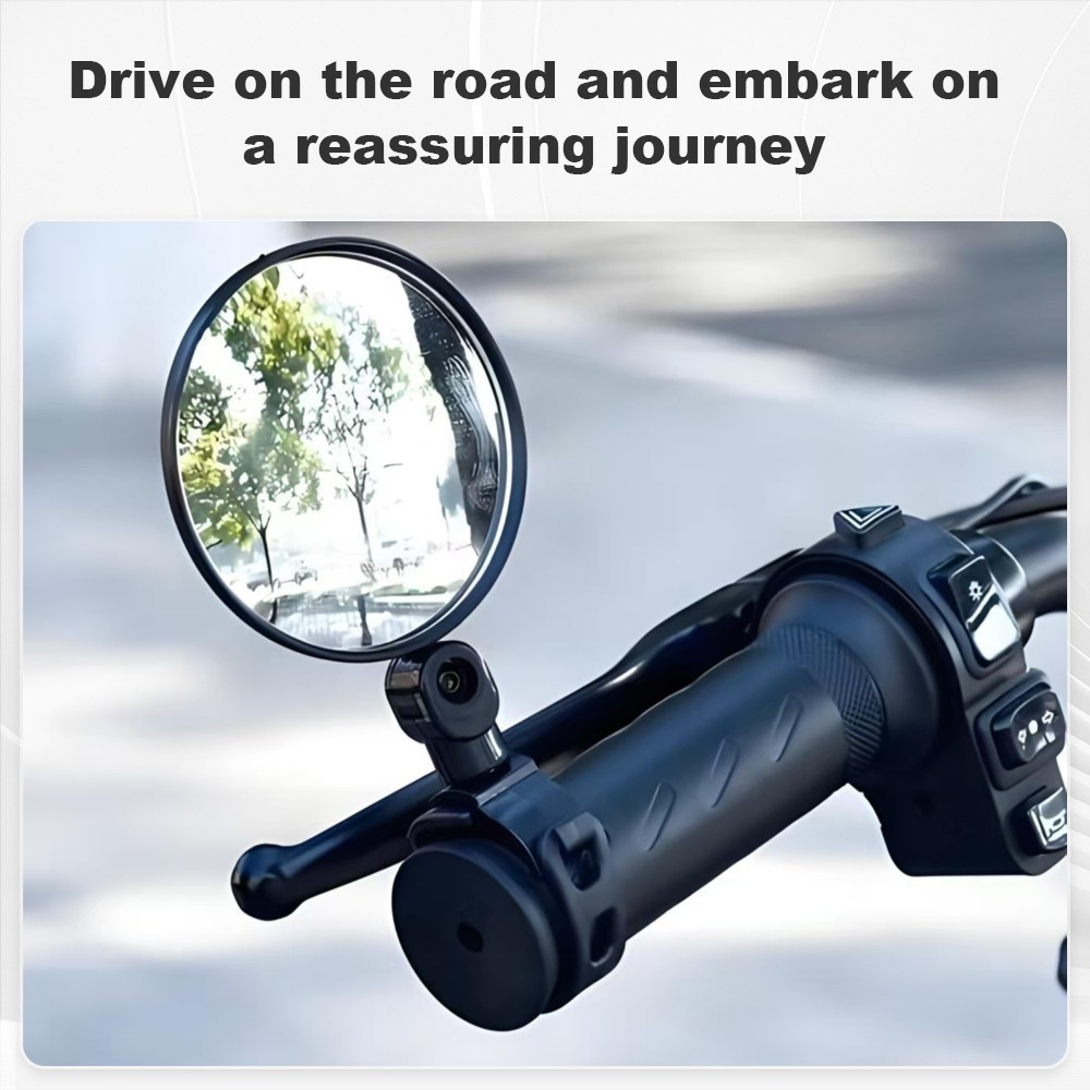 Ebike Bike Handlebar Mirror – Rotatable And Adjustable Wide Angle Rear Rearview