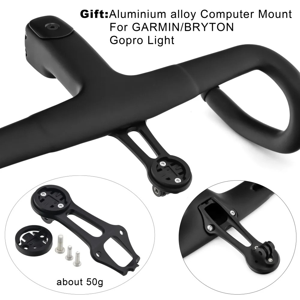 Gravel Road Bicycle Carbon Integrated Handlebar for 28.6mm Fork with Spacers