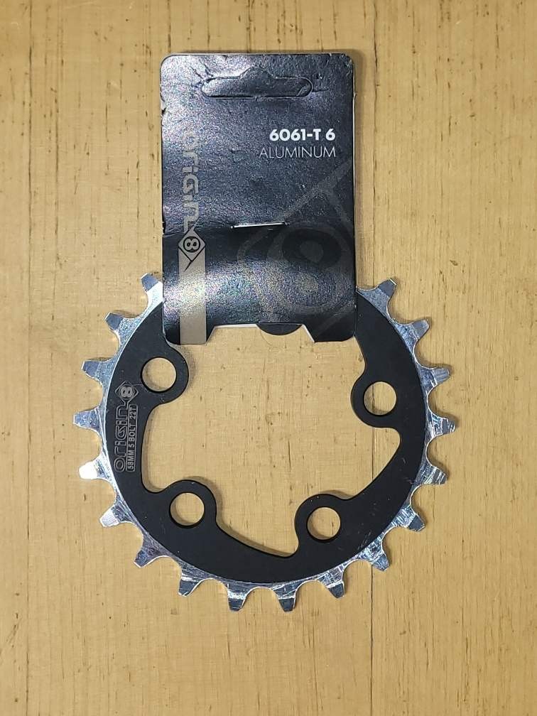 ORIGIN 8 BICYCLE CHAINRING 58MM 22T Aluminum Black 6061 NOS