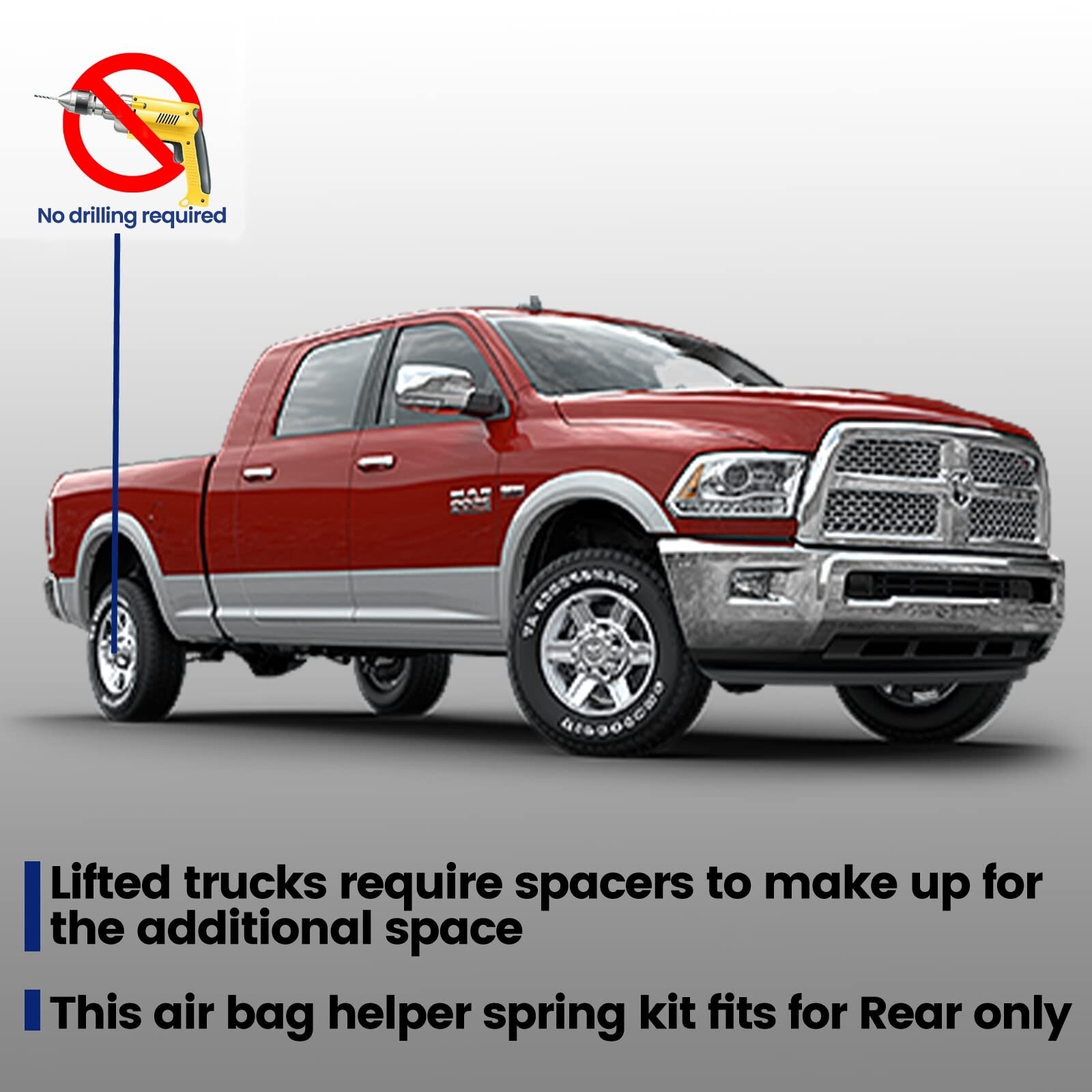Rear Air Spring Bag Suspension Kits for 2.75″ Axle Tube Compatible with Ford …