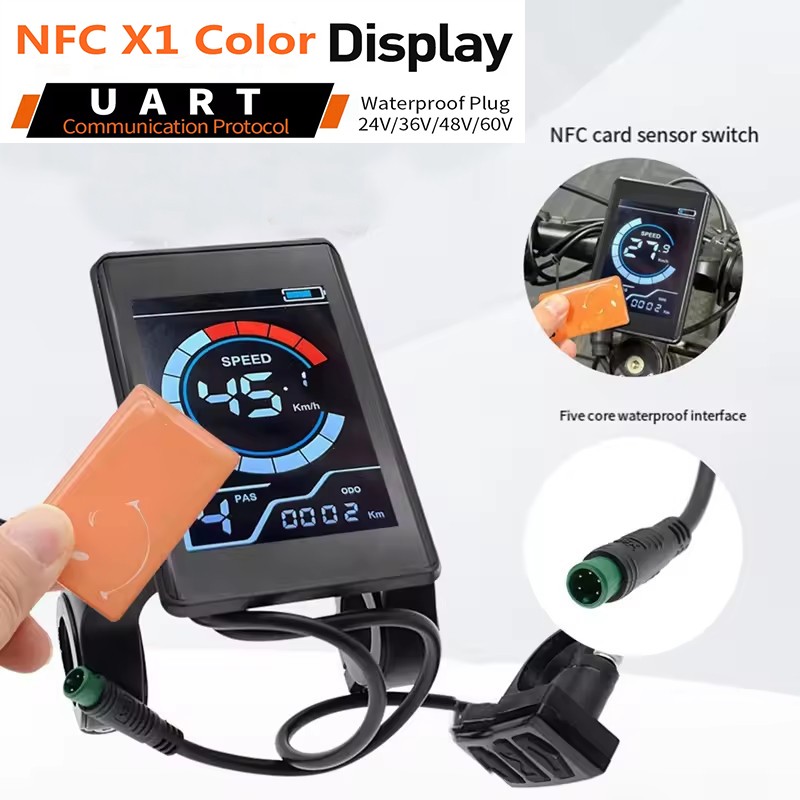 24V 36V 48V E-Bike Meter Electric Bicycle LCD Display Control Panel with WP Plug