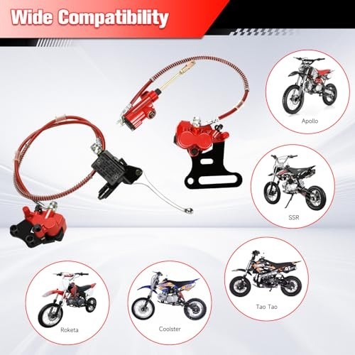Pit Bike Front & Rear Hydraulic Disc Brake Caliper Assembly Red