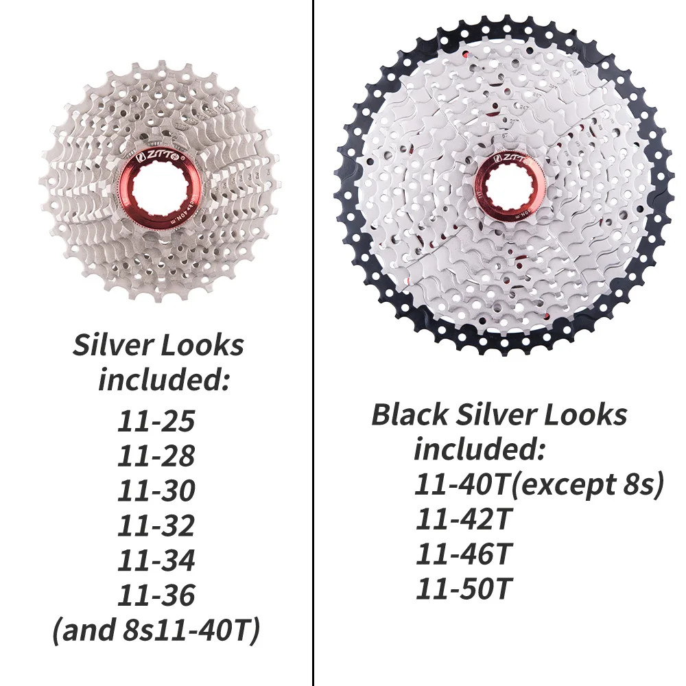 ZTTO Bike Cassette 8/9/10/11/12 Speed 11-25T to 11-50T MTB Road Freewheel