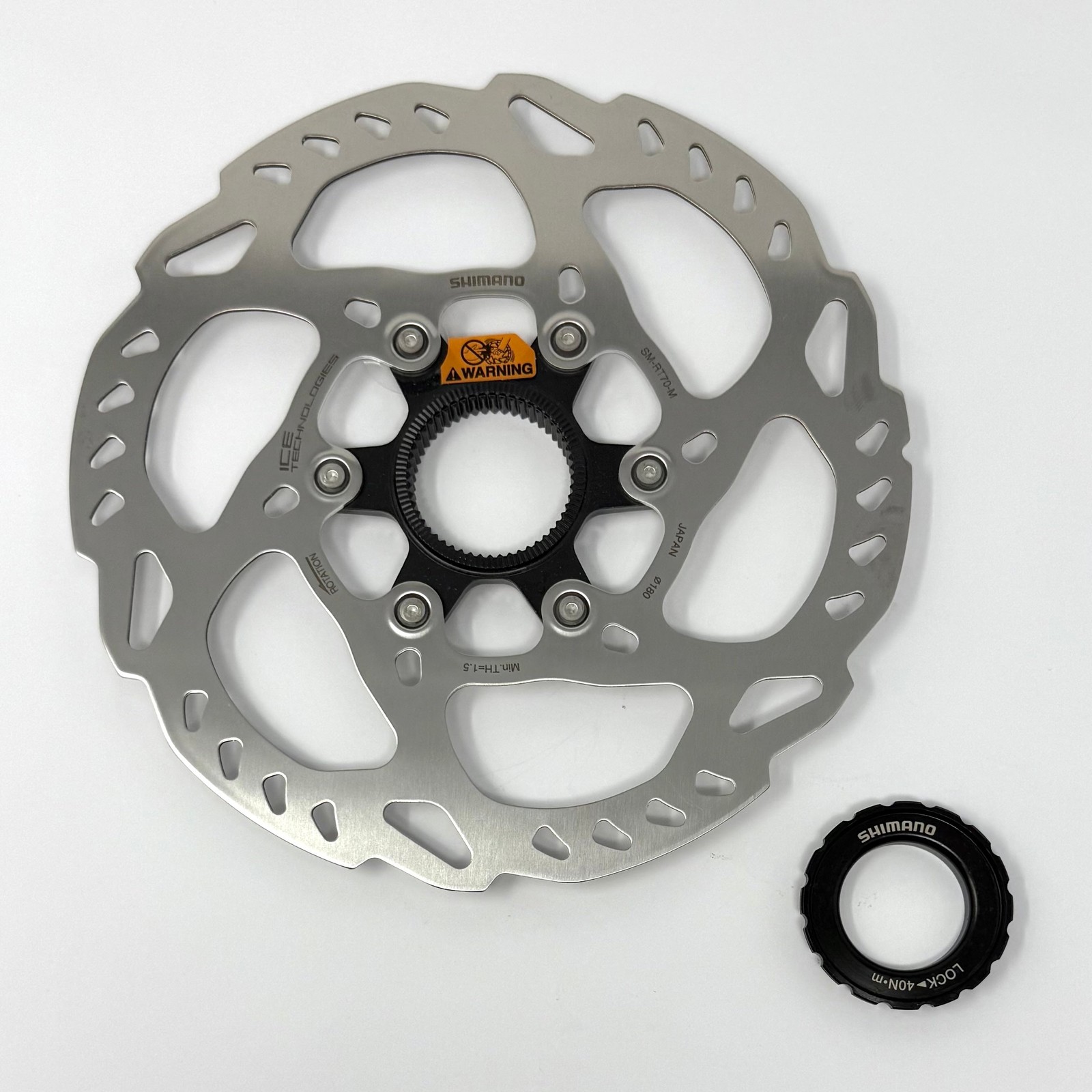 Shimano SM-RT70 180mm Center Lock Disc Brake Rotor ISMRT70ME External Lockring