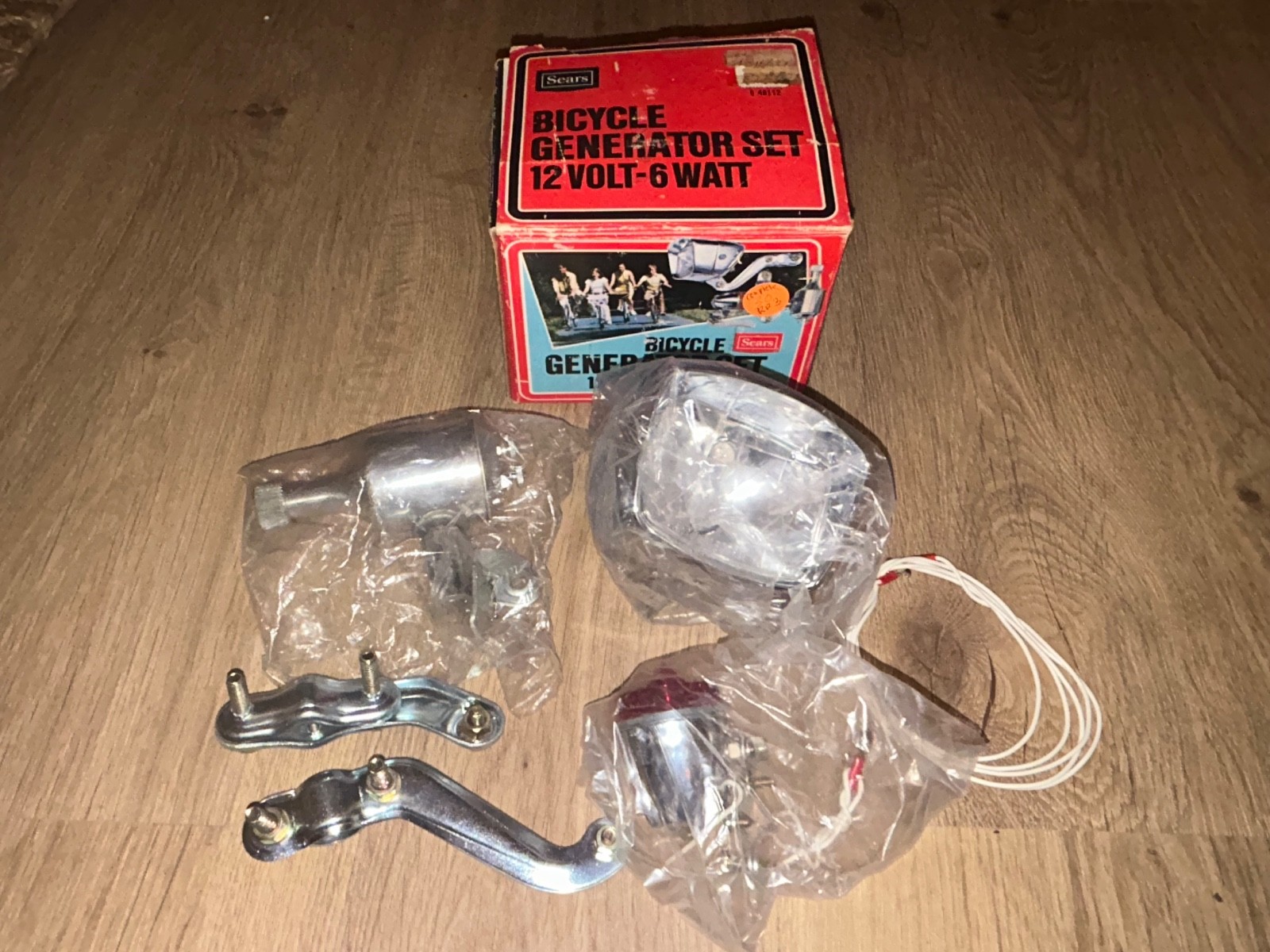 NOS Sears Generator + Battery Head Light Set Bicycle Screamer Murray AMF Huffy