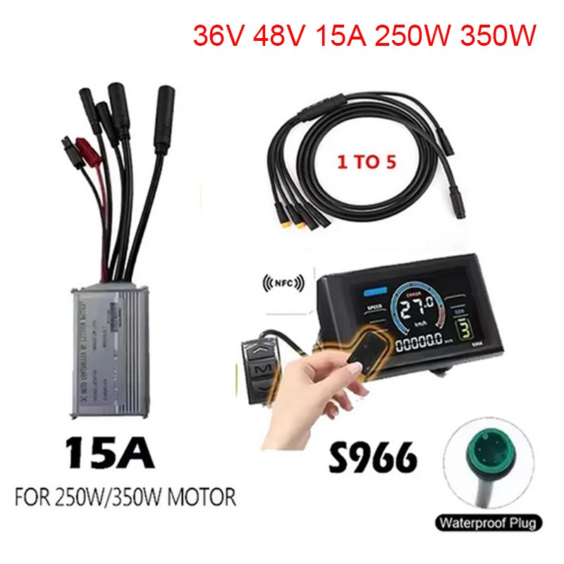 JN 36V 48V 15A 250W 350W Controller Motor w/Display Set 3 Pin 9 Pin E-Bike Parts