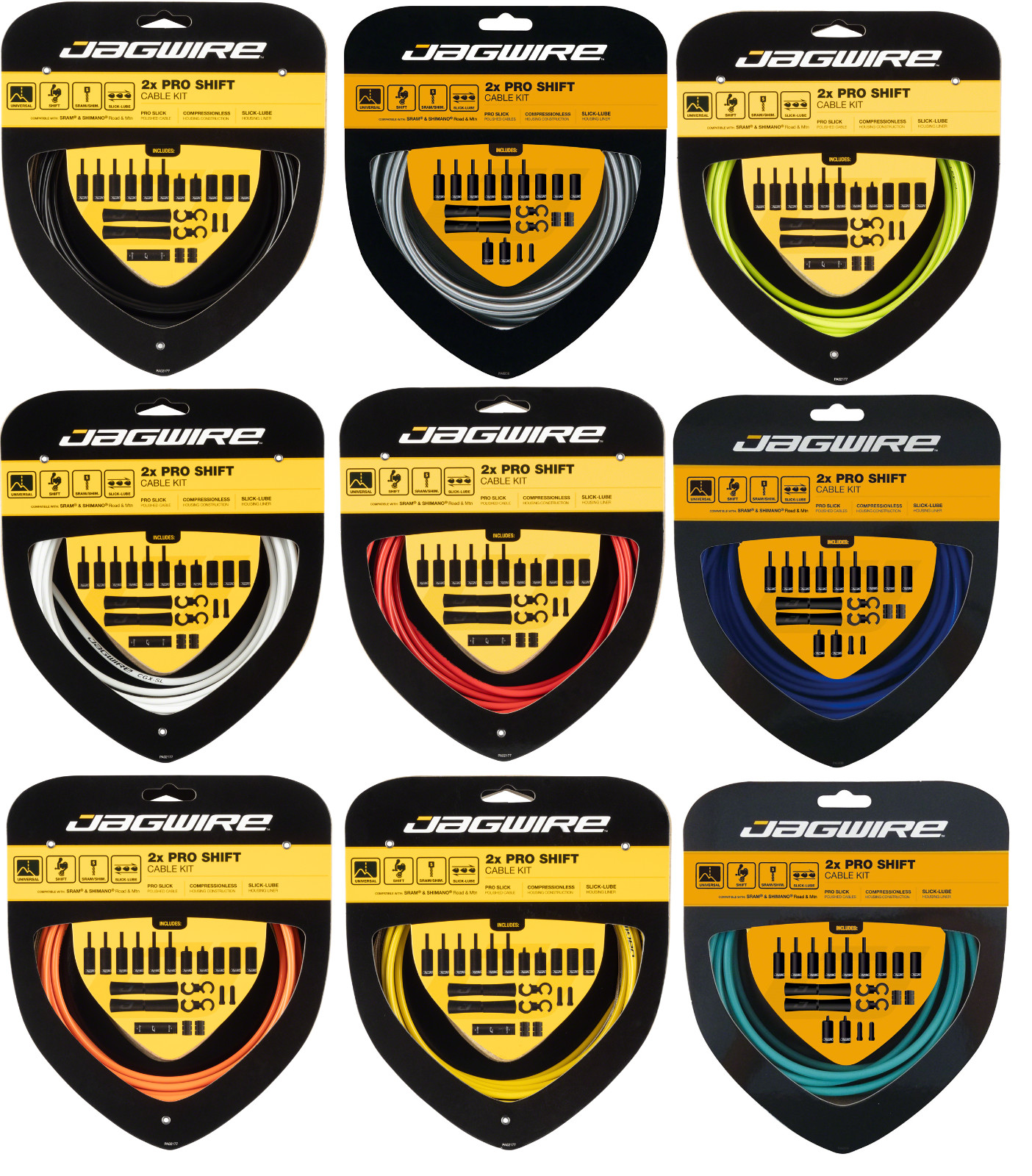 Jagwire Pro 2X Shift Kit | Road/Mountain | SRAM/Shimano | All Colors