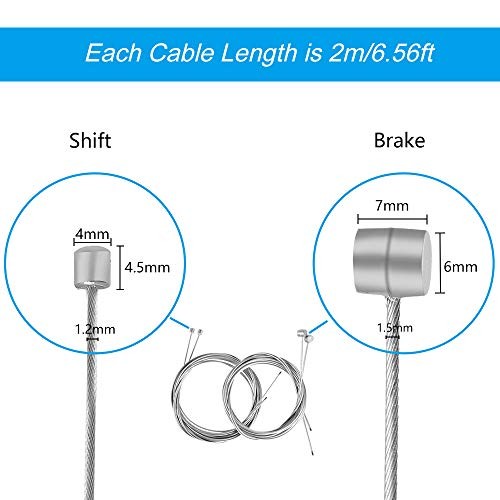 Bike Brake Cable Shifter Cable, Bicycle Gear Cable Wire for Mountain Bike,