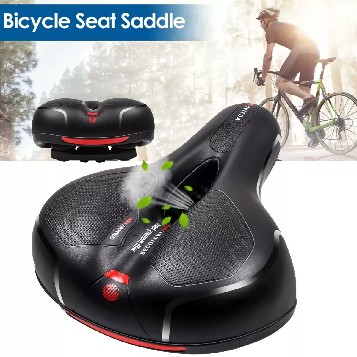 Extra Wide Big Bum Bike Bicycle Saddle Seat Gel Cushion Sporty Soft Comfort Pad