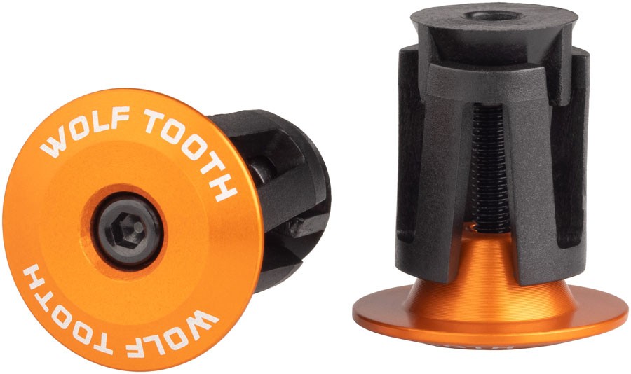 Wolf Tooth Alloy Bar End Plugs – Orange