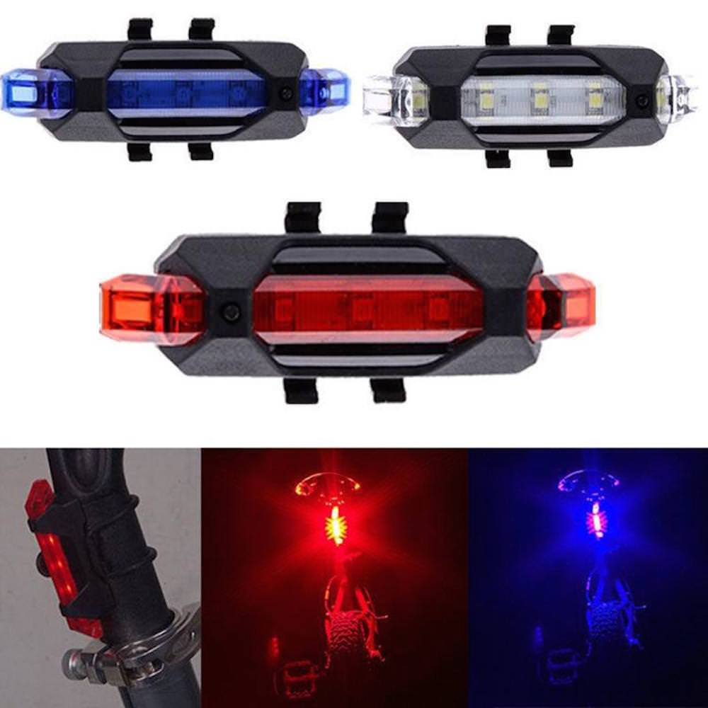 RECHARGEABLE Micro USB flash LED Bicycle Bike Frame Waterproof Head Tail Light