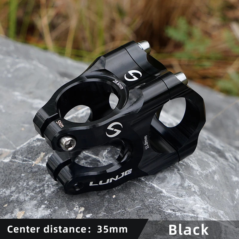 LUNJE 31.8mm MTB Bike Stem CNC Aluminum Alloy Short Handlebar Riser Road Bicycle