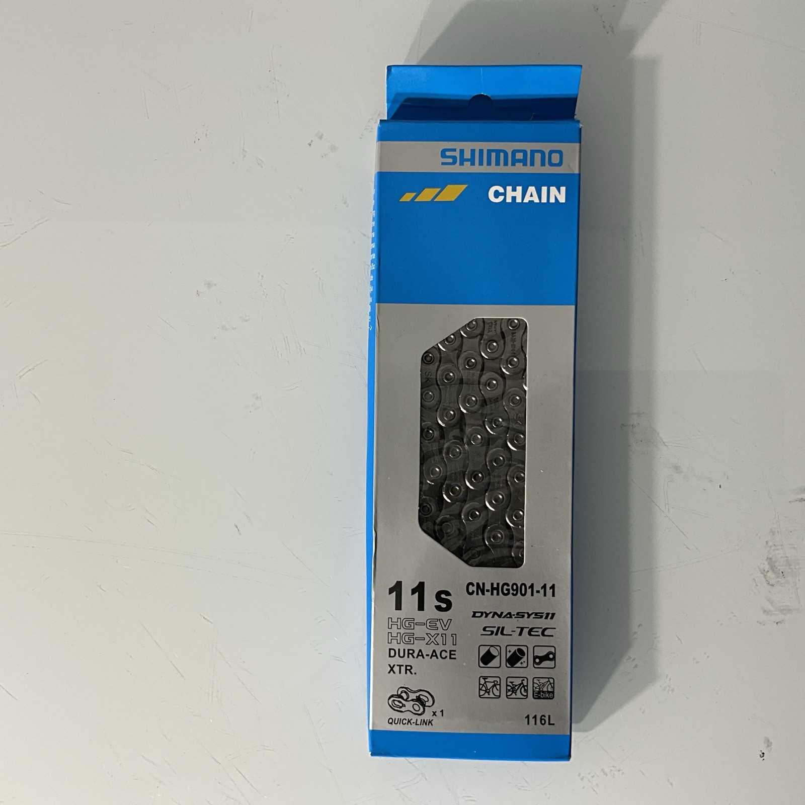 SHIMANO e-Bike rated 11-Speed Chain CN-HG601-11 116L, 105, HG-EV, HG-X11, New