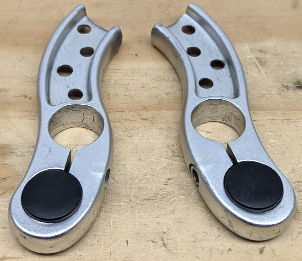 Vintage unbranded silver customized unique bar extensions MTB