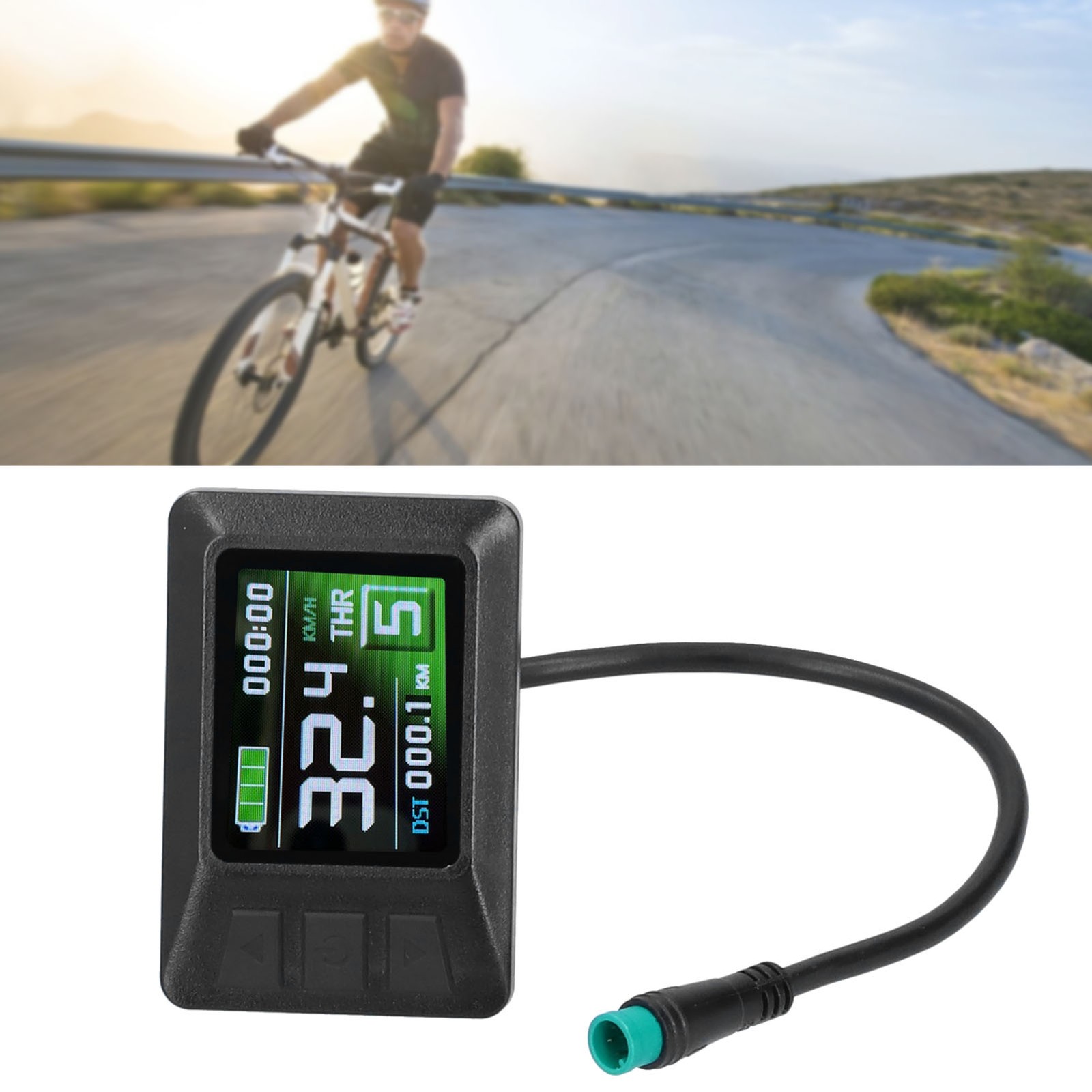 24V/36V/48V LCD7C Color Screen Instrument Electric Bicycle Battery Display With