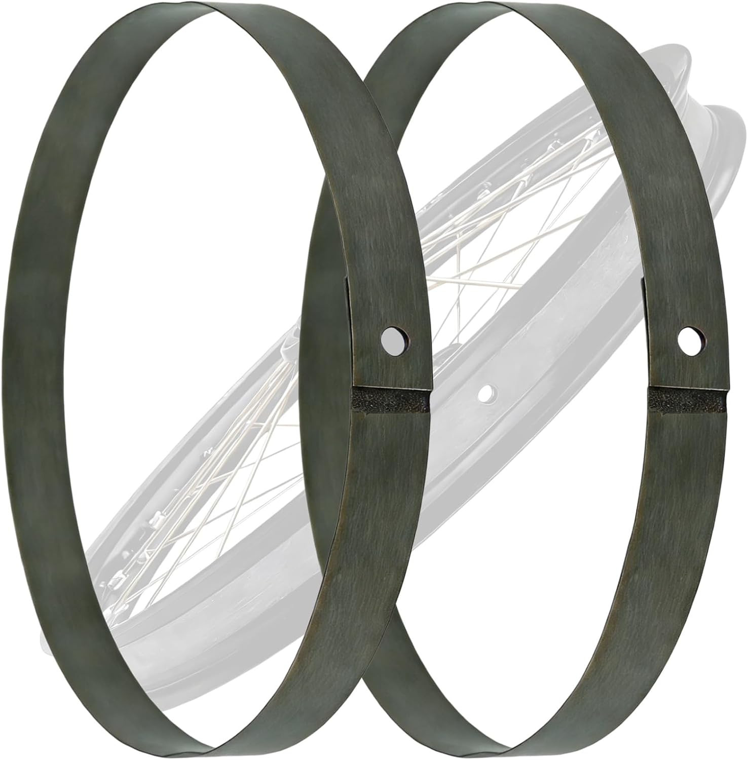 2-Pack Motorcycle Rim Tape, Heavy-Duty Rubber Rim Strip with Pre-Cut Valve Hole,