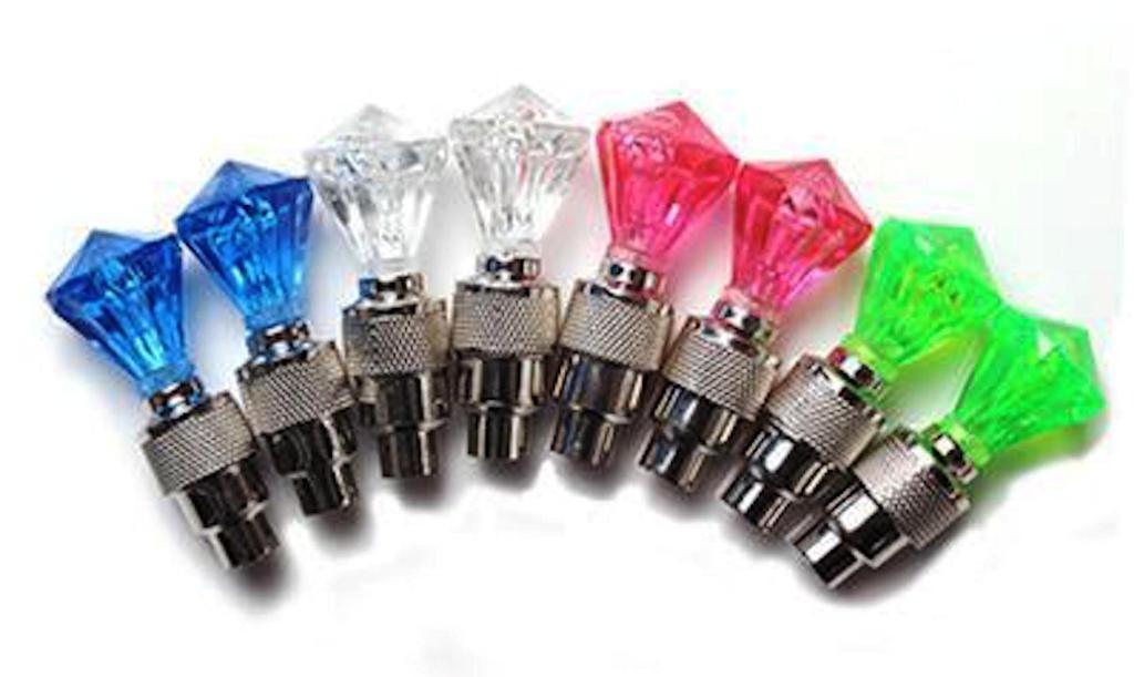 Lot GEM LED single VALVE BIKE CAR LIGHTS cycling bike flash tire wheel safety
