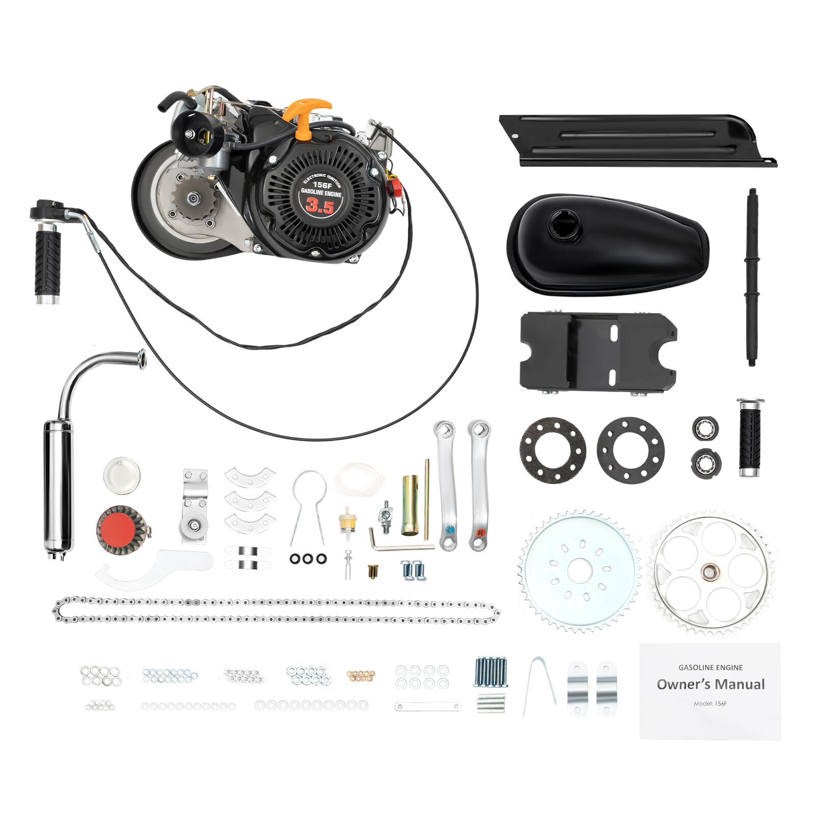 100CC 4-Stroke Bicycle Gas Engine Kit Fits Large Triangle Frame Gravel Bikes