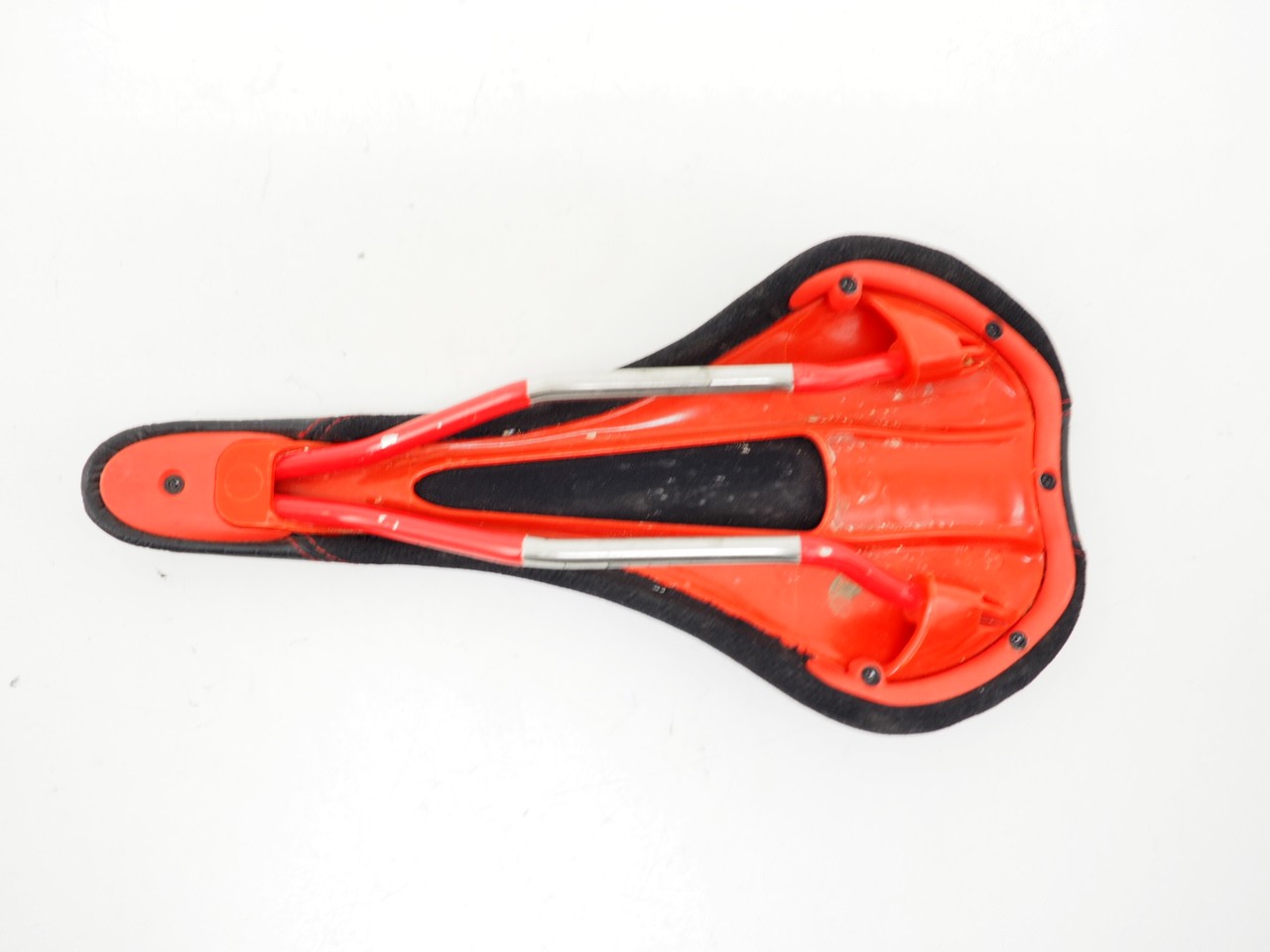 SDG Circuit Bicycle Saddle Black / Red Titanium Hollow Rails 280mm x 135mm